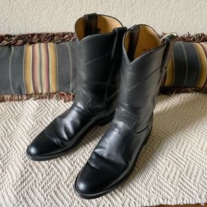 Justin Cora Black Roper Boots L3703 Sz 7B